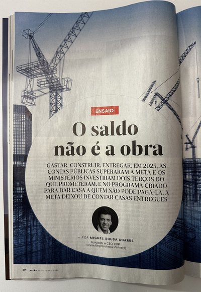 Página 52 da Visão n.º 1756, de 29 de outubro de 2026, com a abertura do ensaio O saldo não é a obra